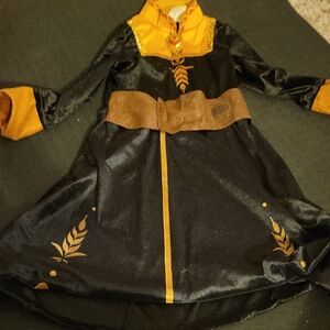 Frozen II Disney Black and Gold Kids Costume Dress Gown ~6-8